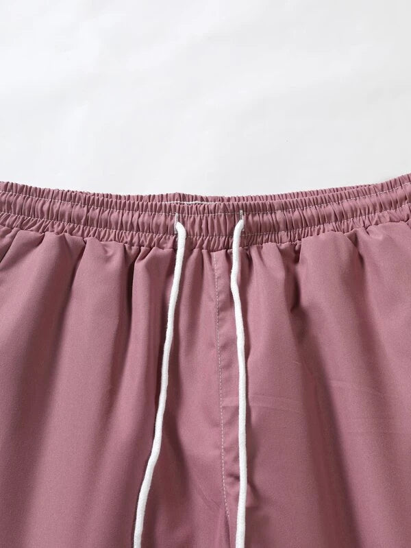 Striped Shirt With Drawstring Shorts