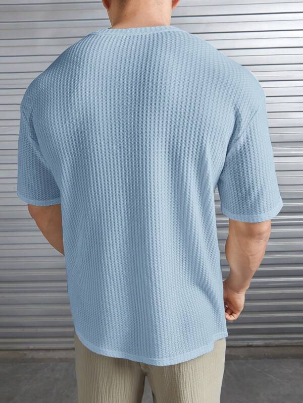 Waffle Pattern Short Sleeve T Shirt