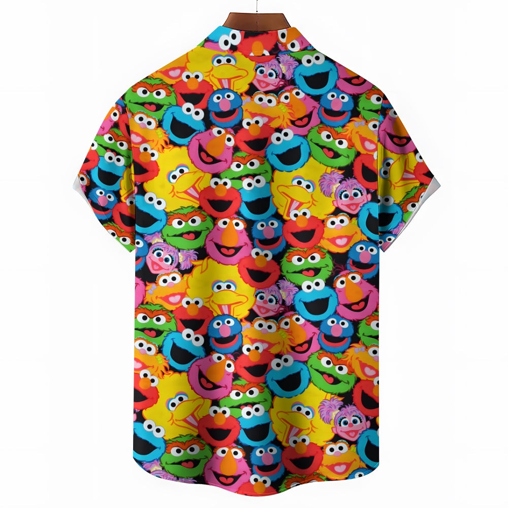 Sesame Street Characters Print Button Up Shirt