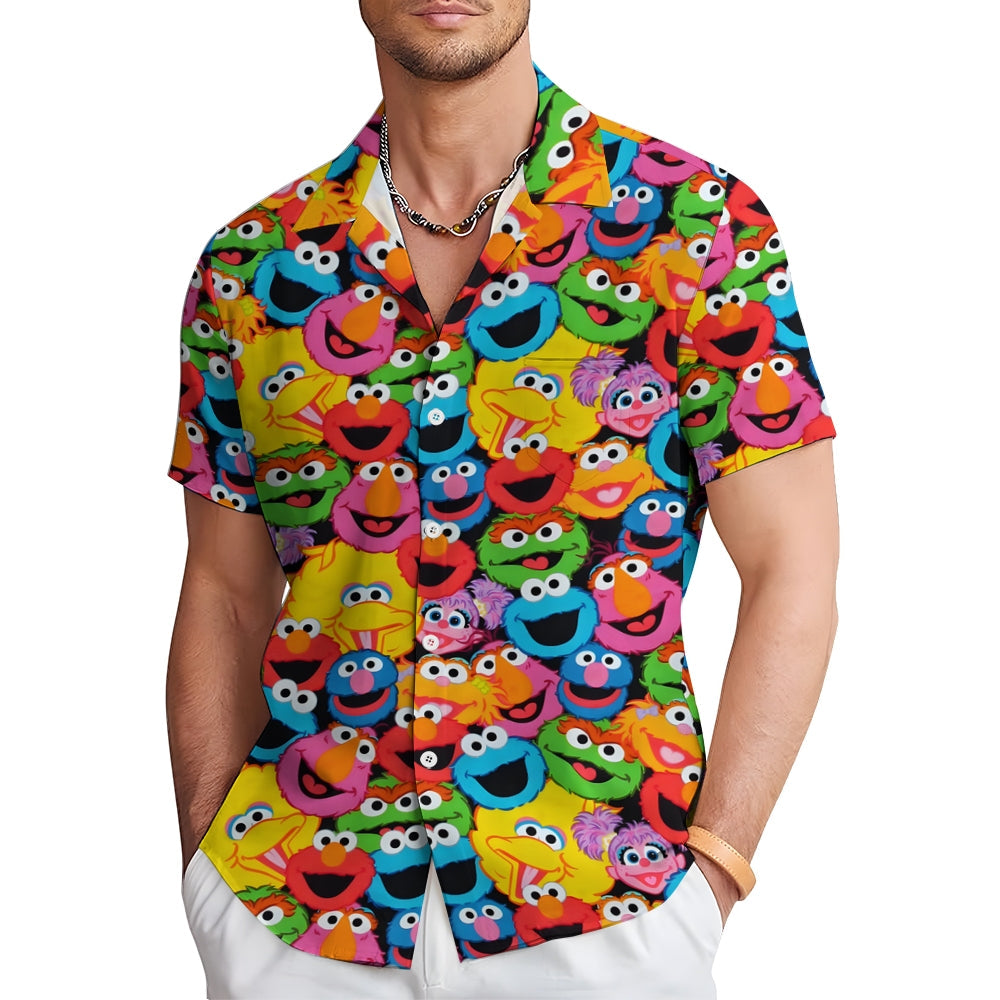 Sesame Street Characters Print Button Up Shirt