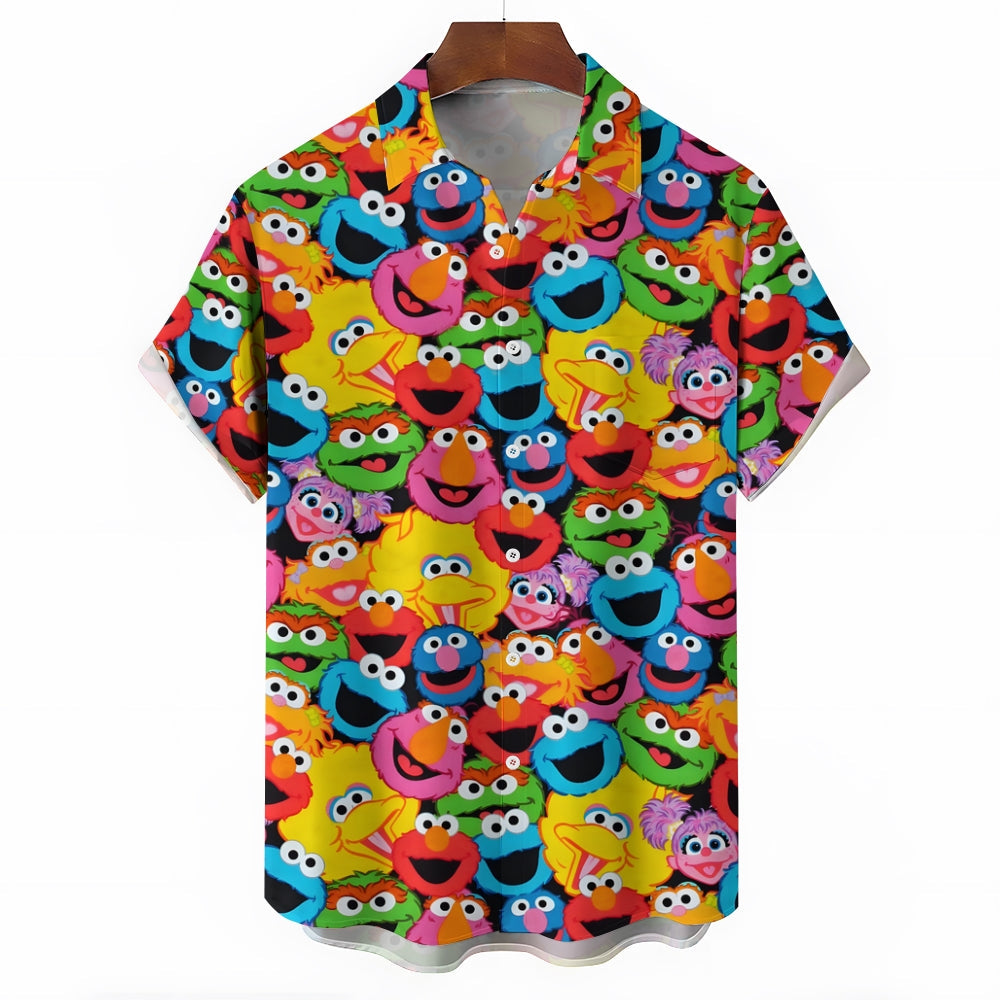 Sesame Street Characters Print Button Up Shirt