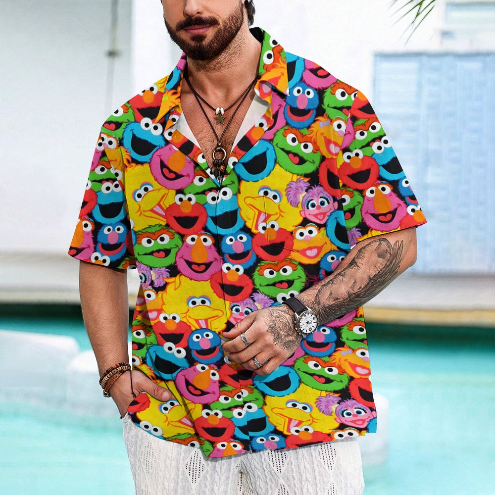 Sesame Street Characters Print Button Up Shirt