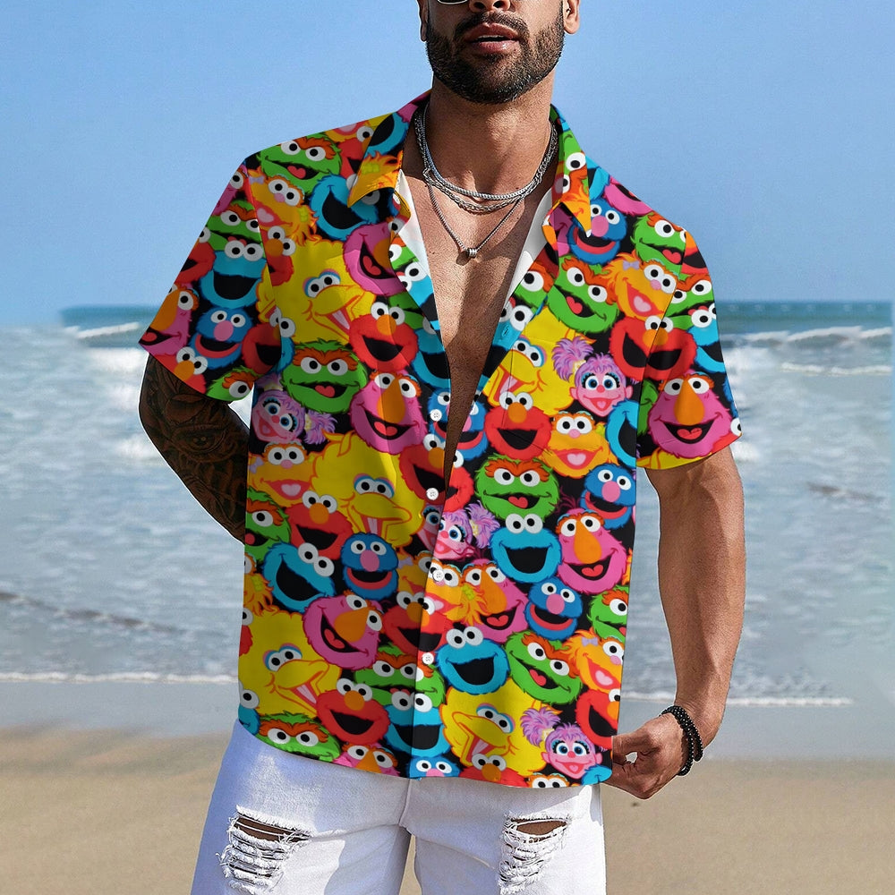 Sesame Street Characters Print Button Up Shirt