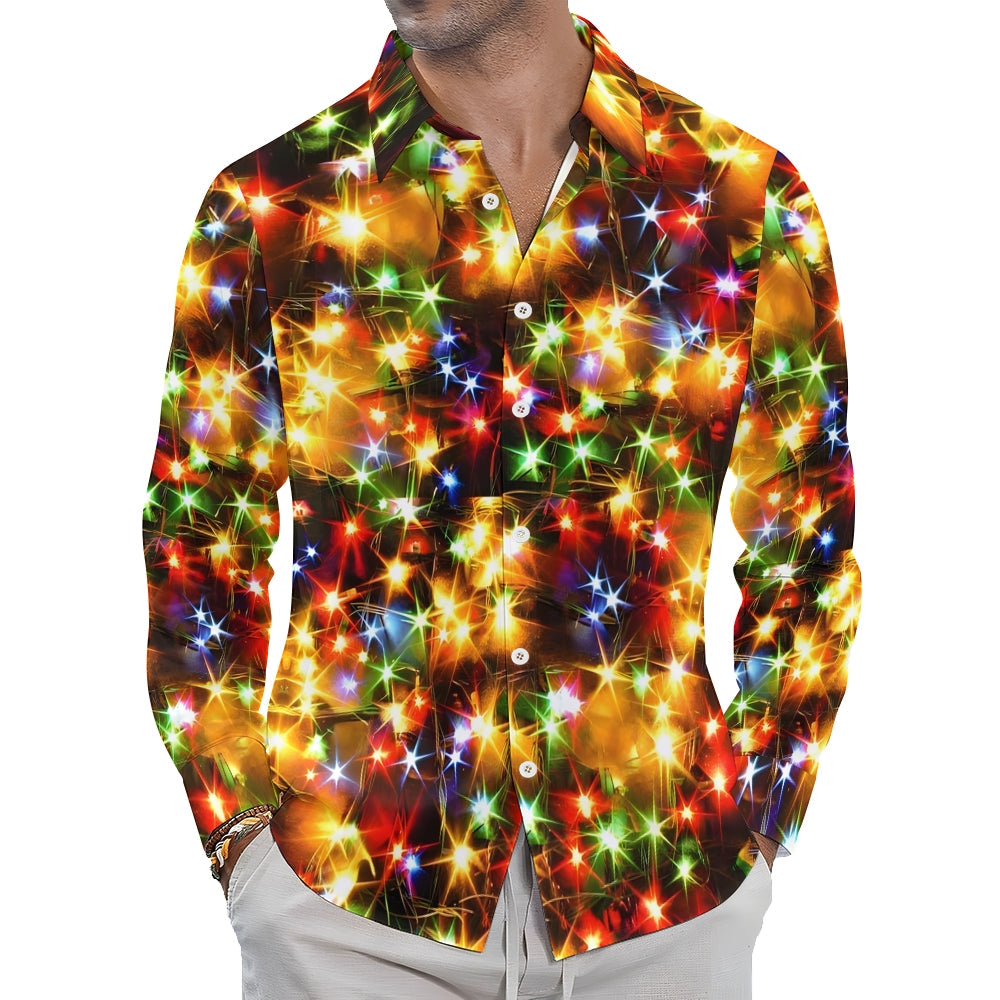 String Light Print Long Sleeve Shirt