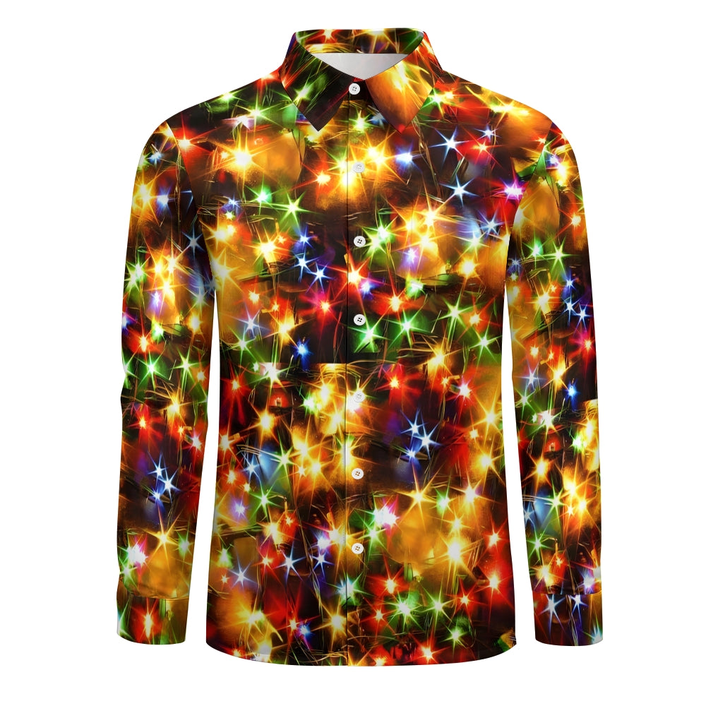 String Light Print Long Sleeve Shirt