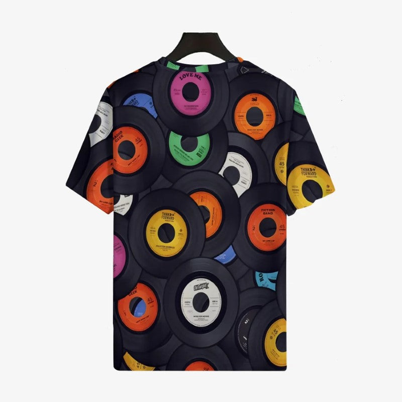 Vinyl Record Round Casual T Shirt