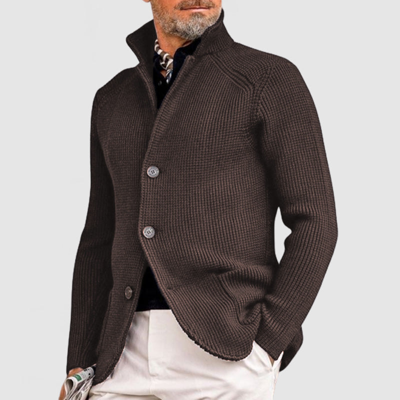 Stylish Lapel Knitted Jacket With Pockets