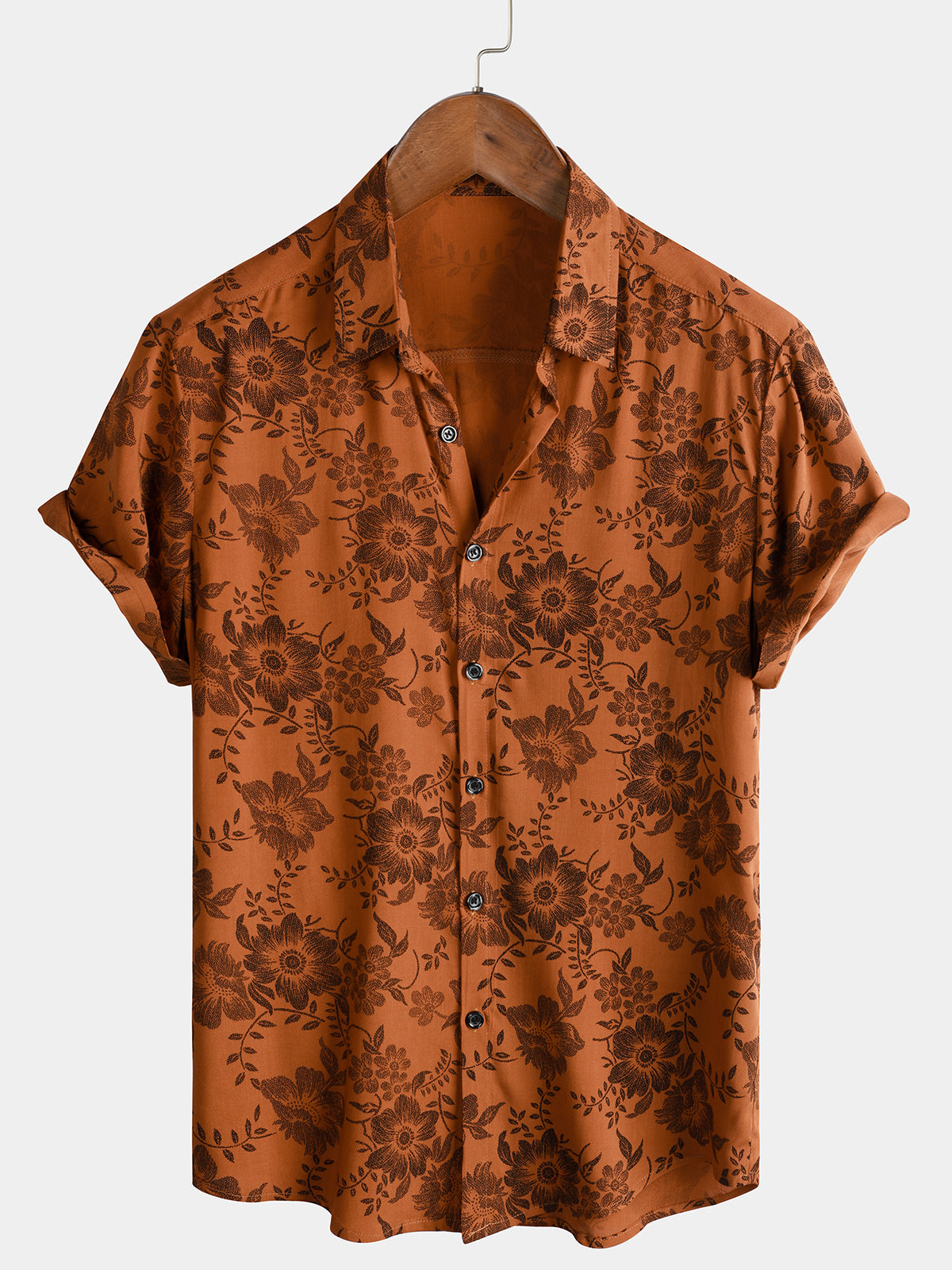 Men Floral Vintage Cotton Shirt