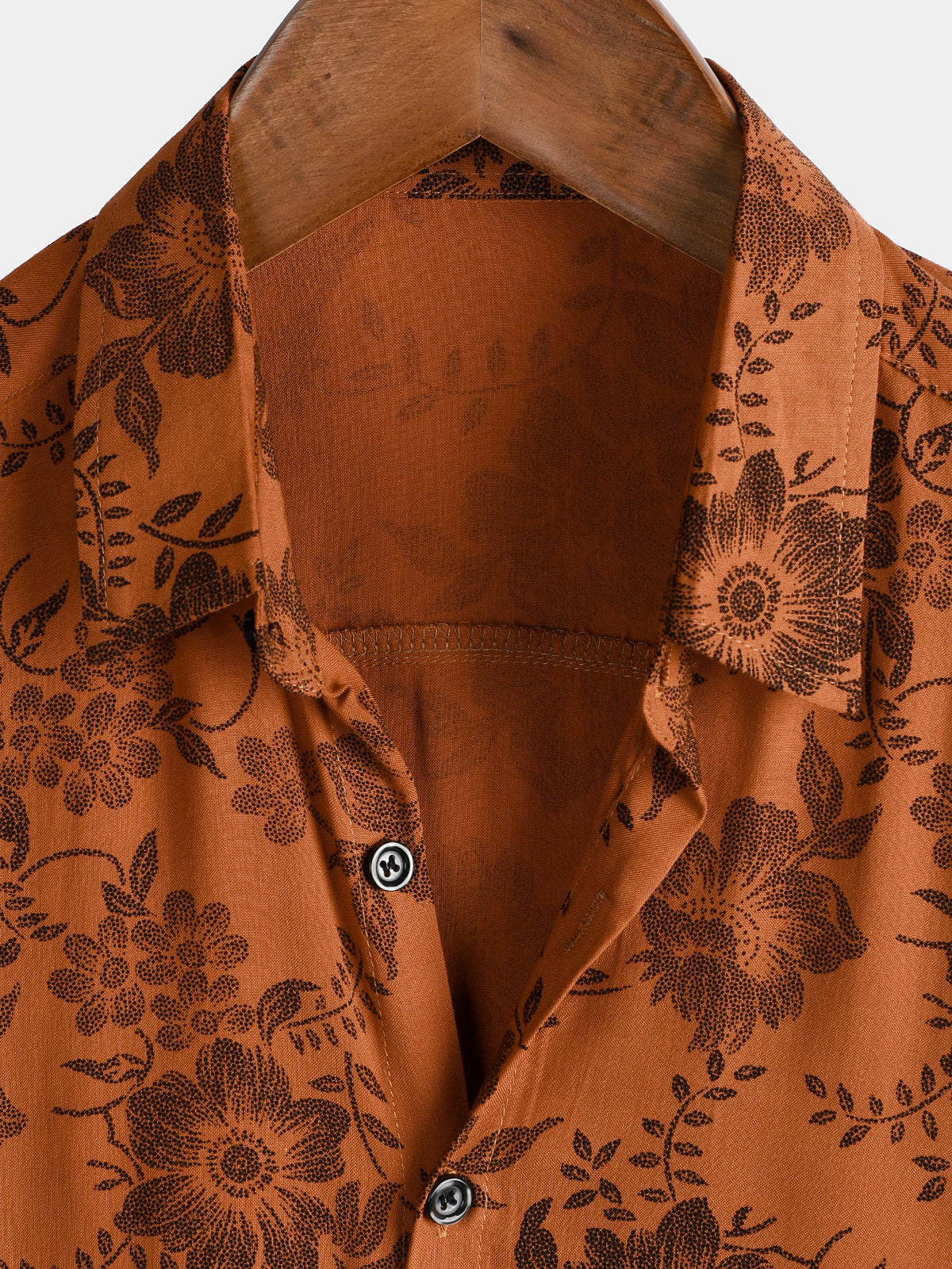 Men Floral Vintage Cotton Shirt