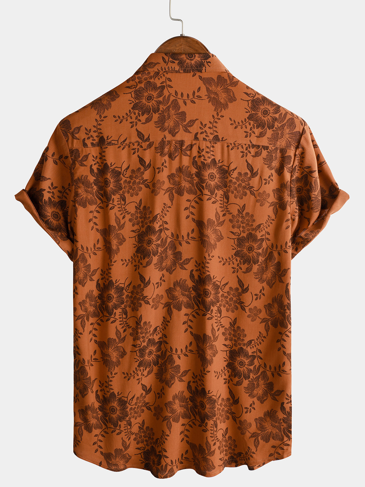 Men Floral Vintage Cotton Shirt