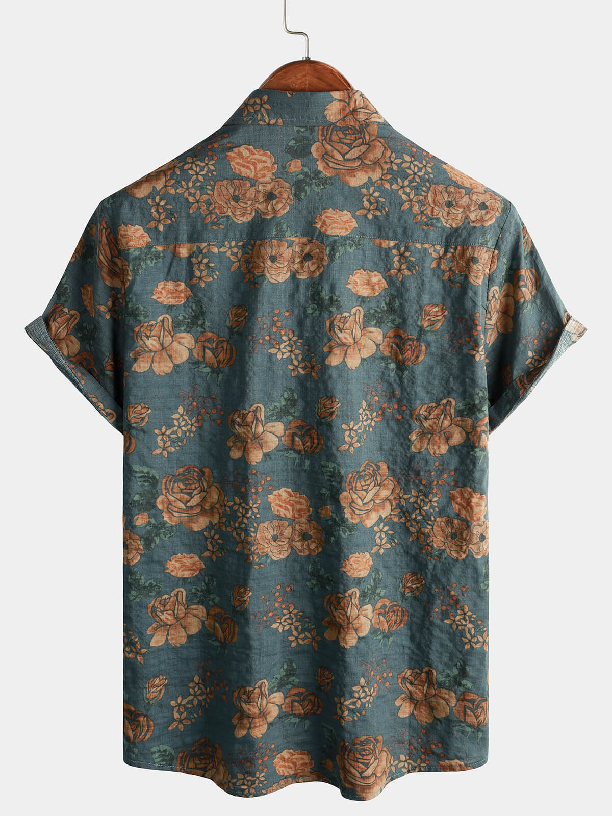 Men Floral Vintage Cotton Shirt