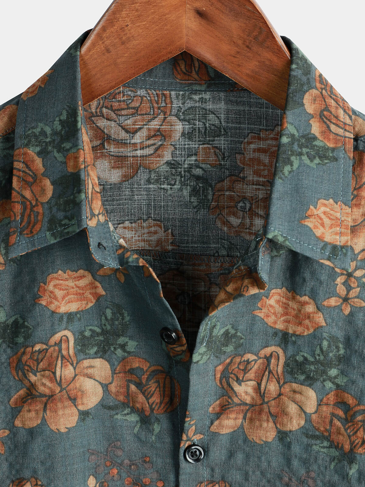 Men Floral Vintage Cotton Shirt