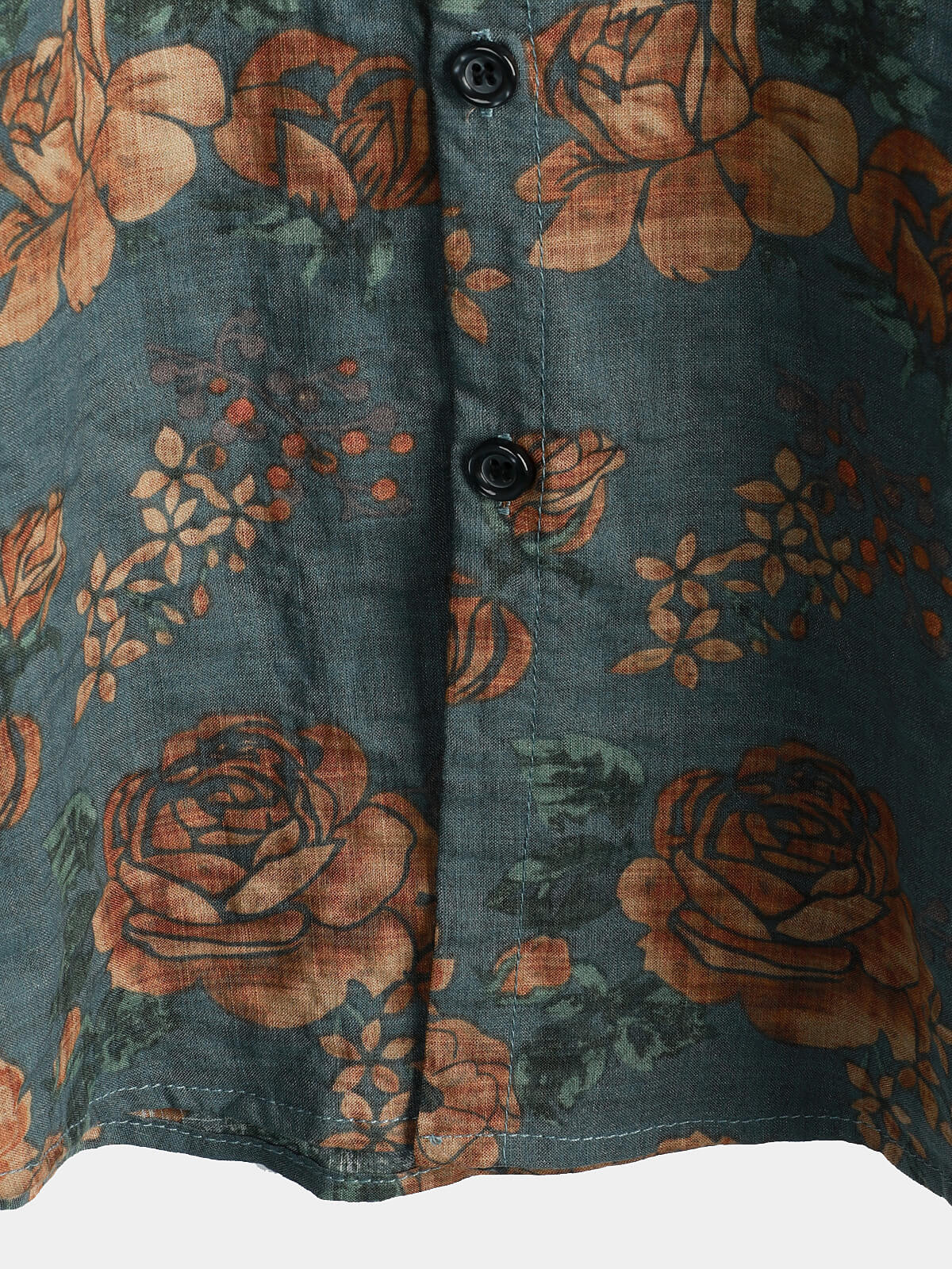 Men Floral Vintage Cotton Shirt