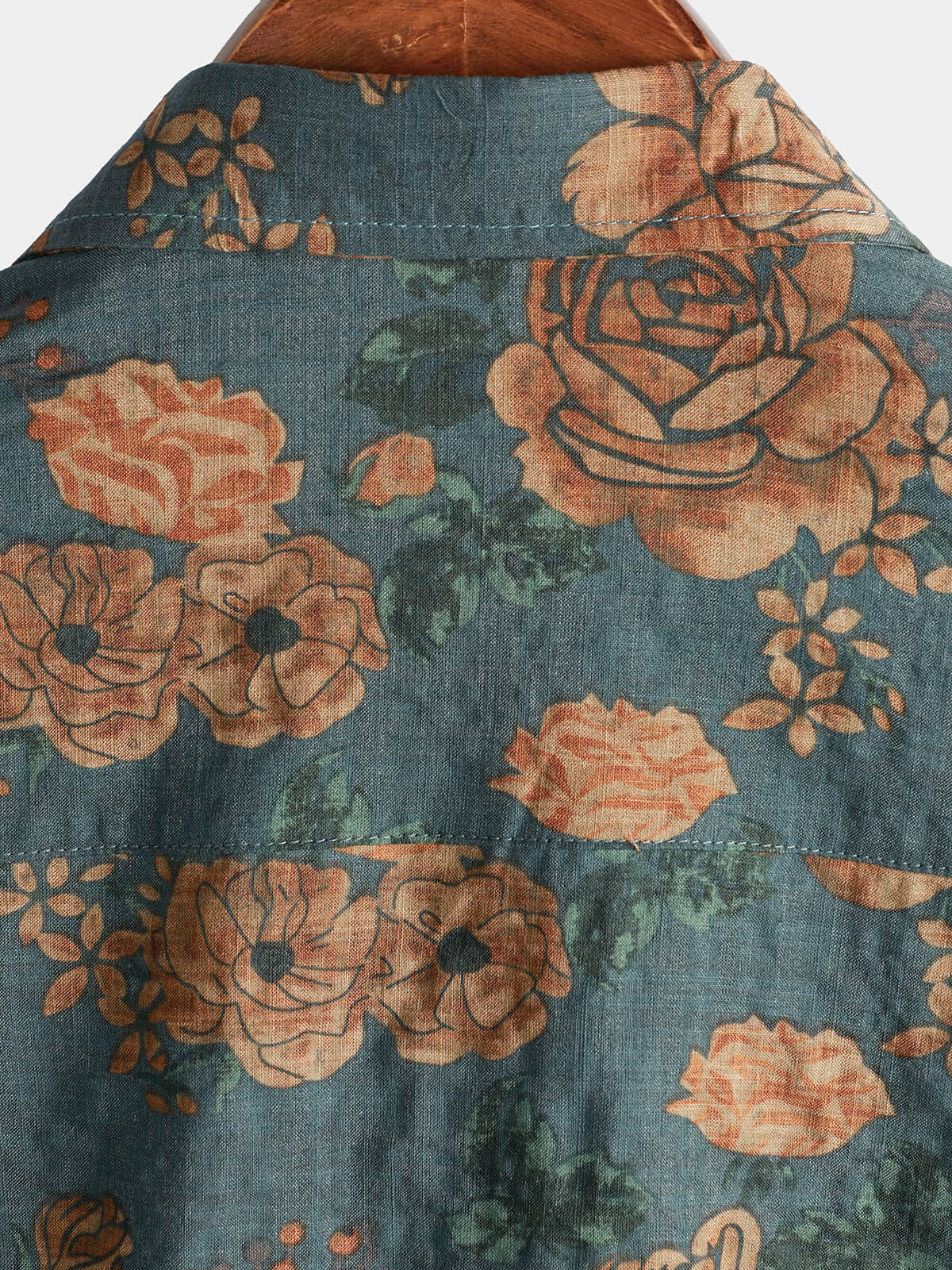 Men Floral Vintage Cotton Shirt