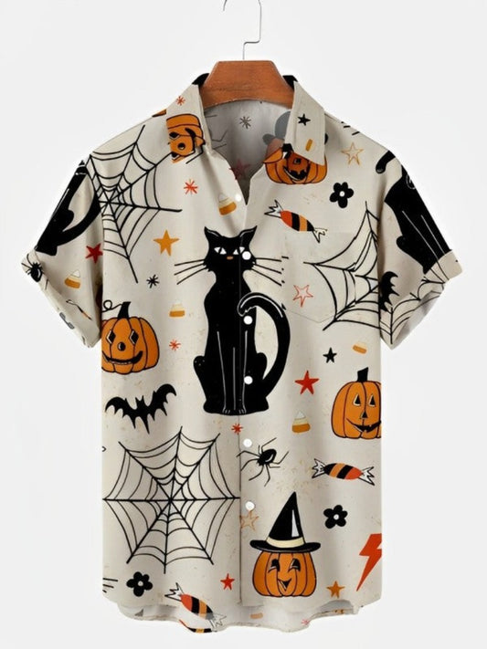 Men's Halloween Print Hawaiian Shirts