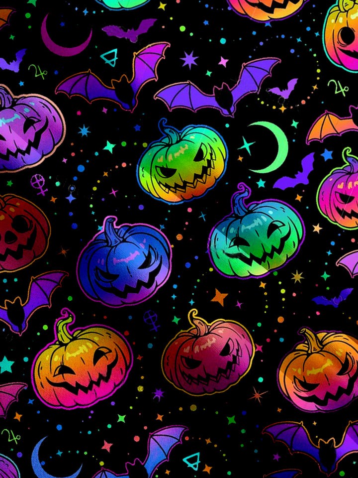 Casual Halloween Fluorescent Pumpkin Print Shirt