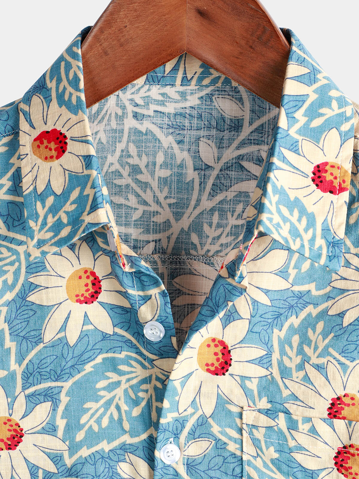 Men Floral Vintage Cotton Shirt