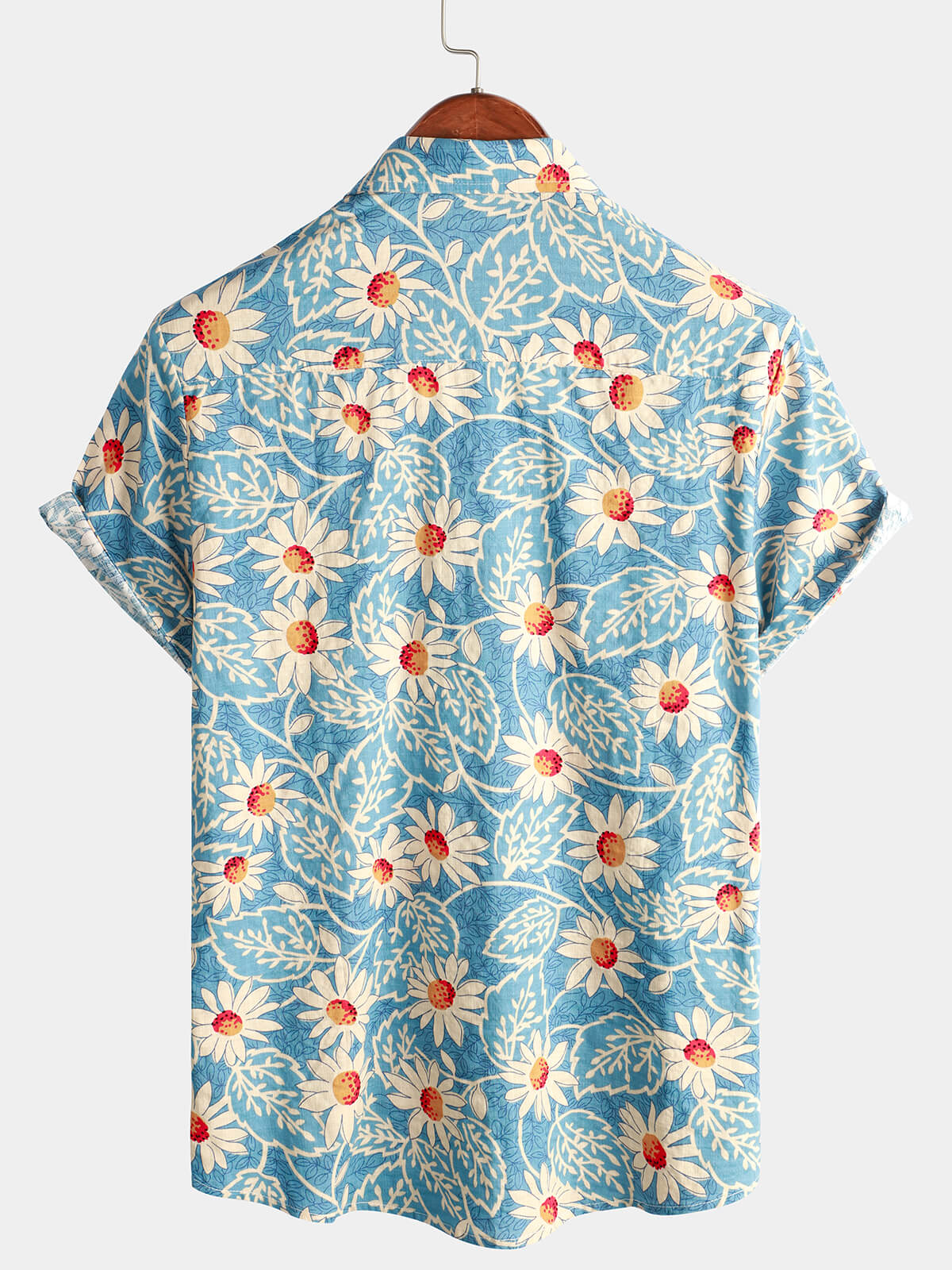 Men Floral Vintage Cotton Shirt