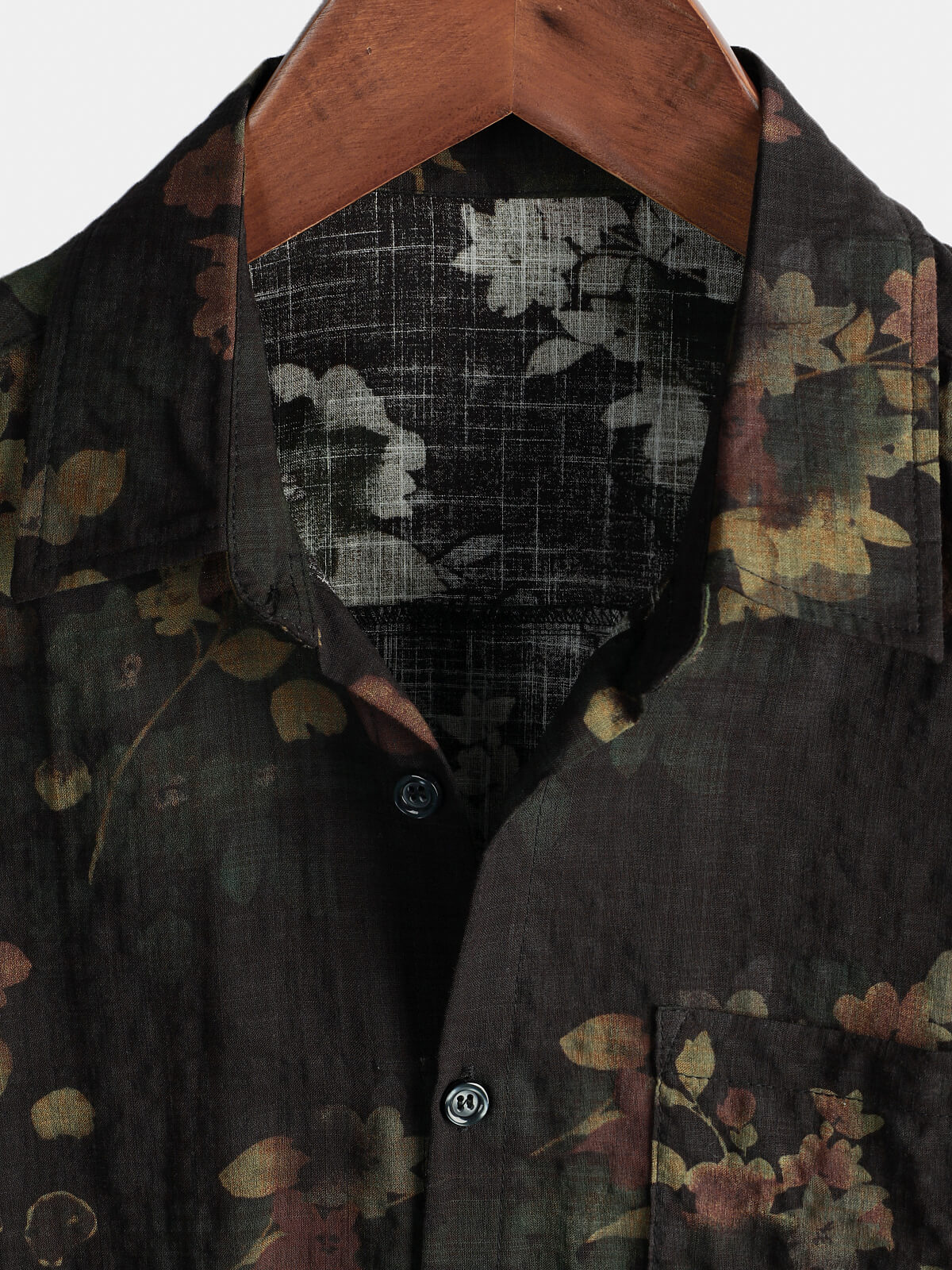 Men Floral Vintage Cotton Shirt