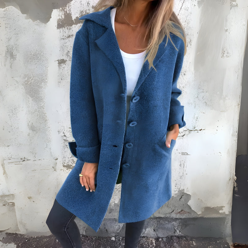 Stylish Lapel Wool Long Coat