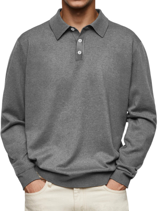 Classic Cashmere Lapel Polo Shirt