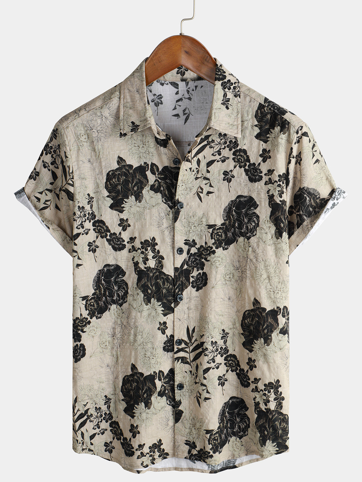 Men Floral Vintage Cotton Shirt