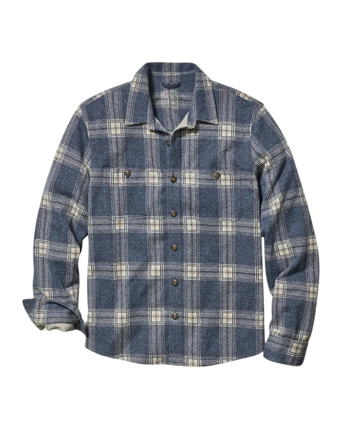 Stretch Twill Plaid Button Up Shirt With Pockets