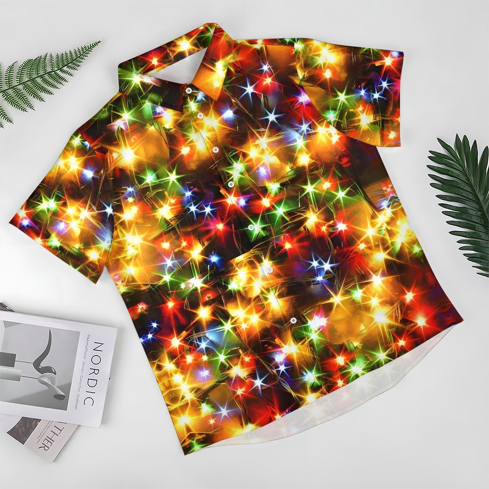 String Light Print Short Sleeve Shirt