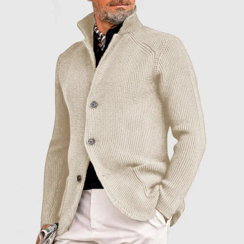 Textured Button Closure Knitted Jacket