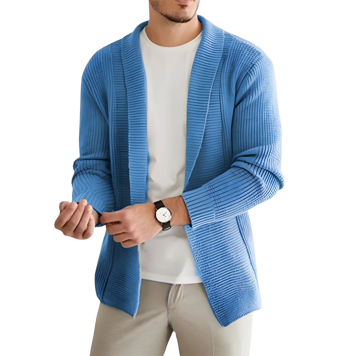 Classic Long Sleeve Knit Cardigan With Lapel