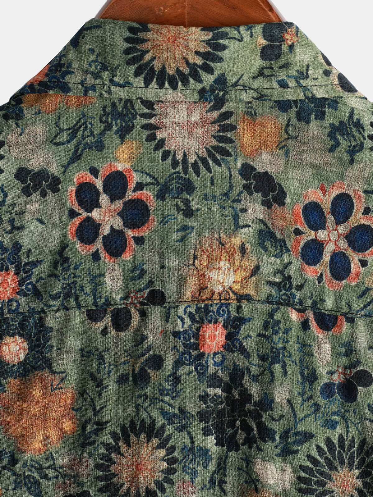 Men Floral Vintage Cotton Shirt