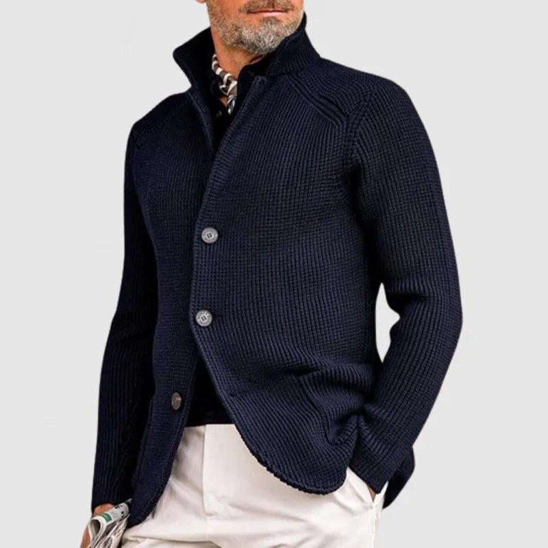 Textured Button Closure Knitted Jacket