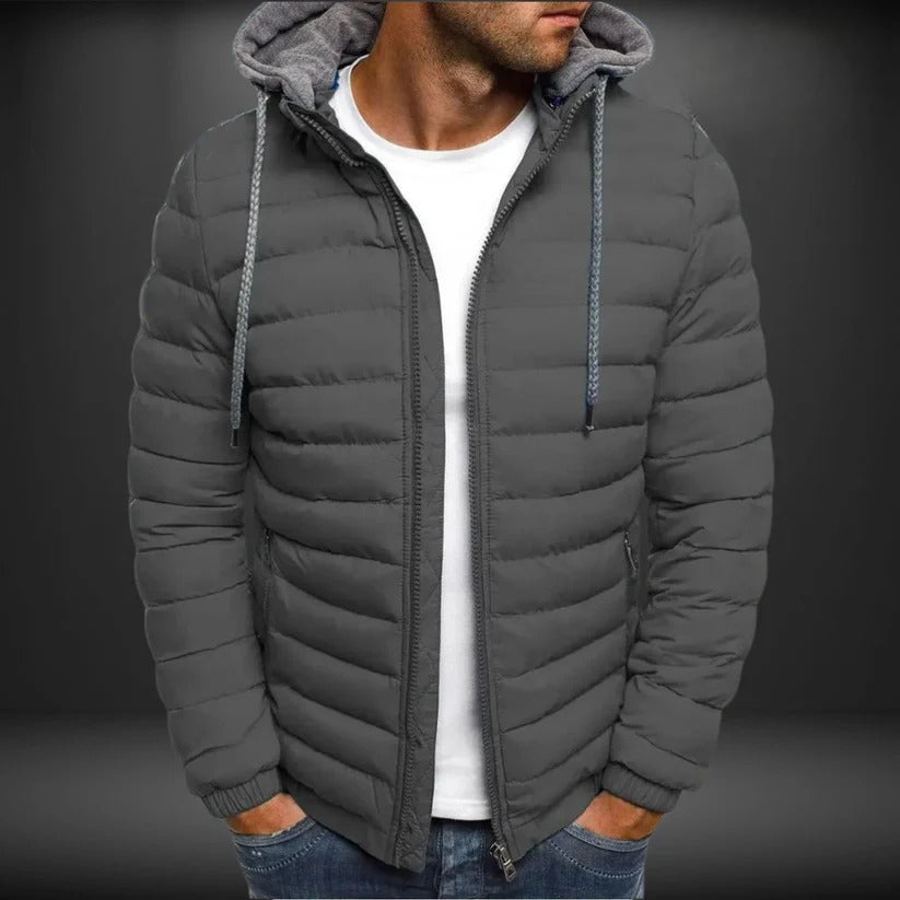 Insulated Quilted Jacket With Hood