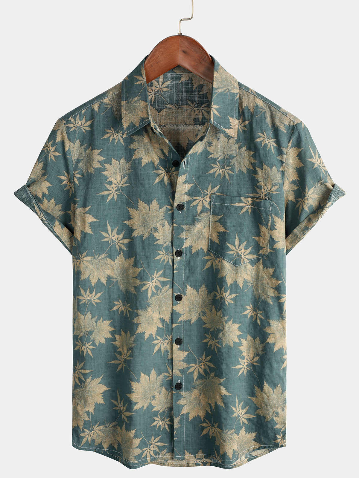 Men Floral Vintage Cotton Shirt