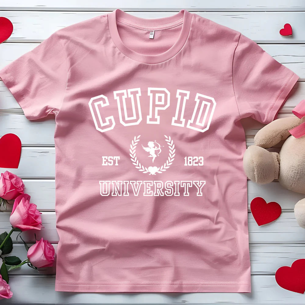 Cupid University Printed Sweatshirt And T Shirt