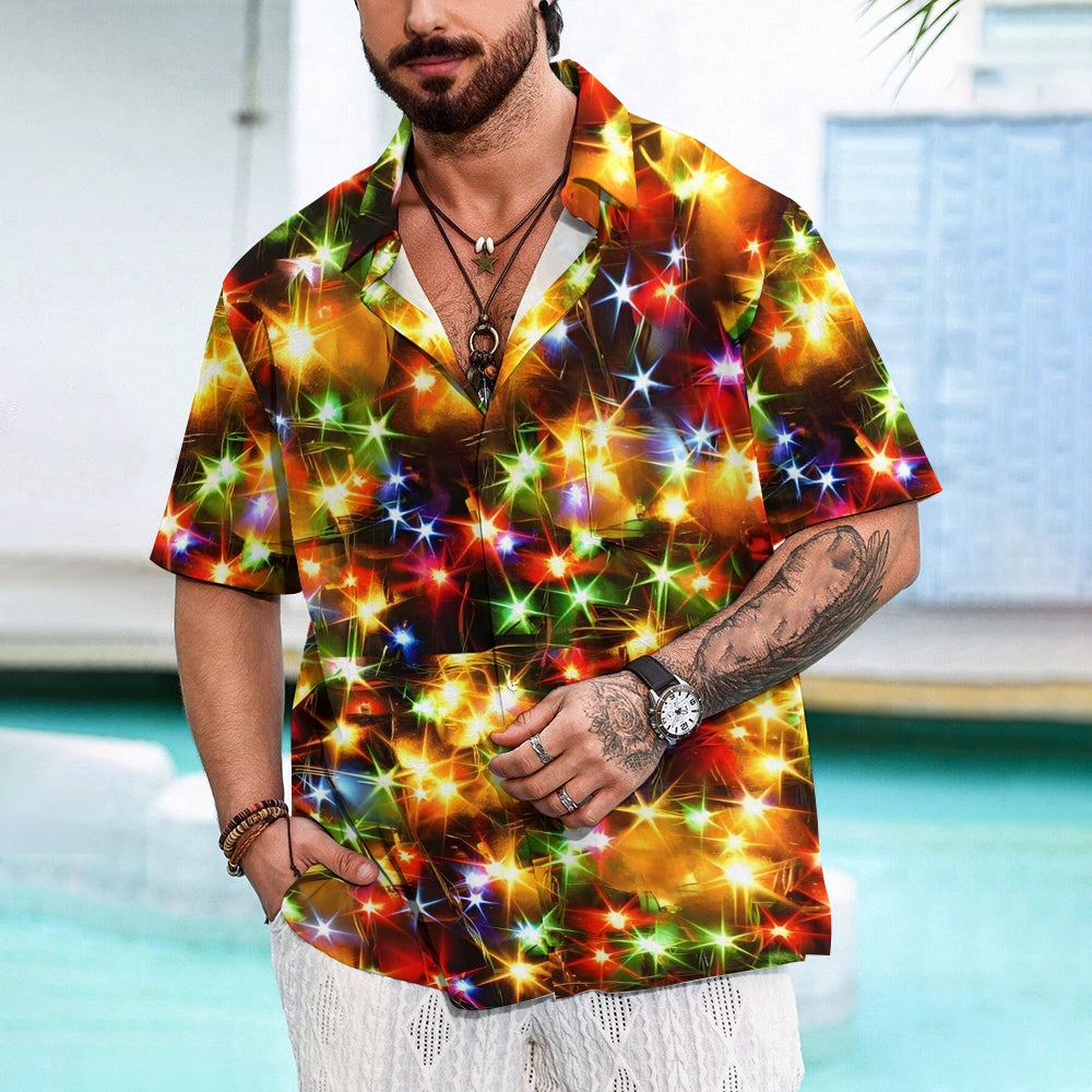 String Light Print Short Sleeve Shirt