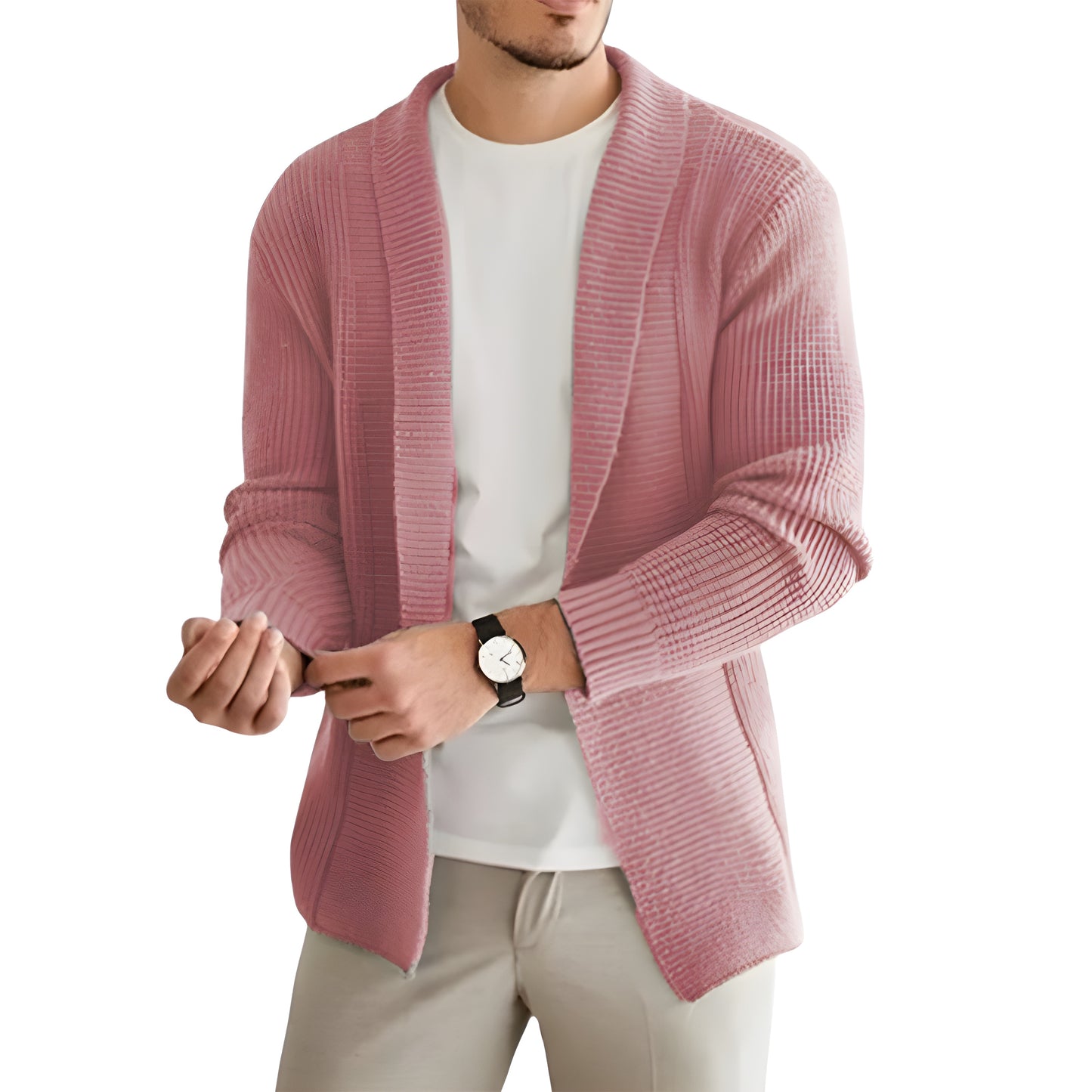 Classic Long Sleeve Knit Cardigan With Lapel