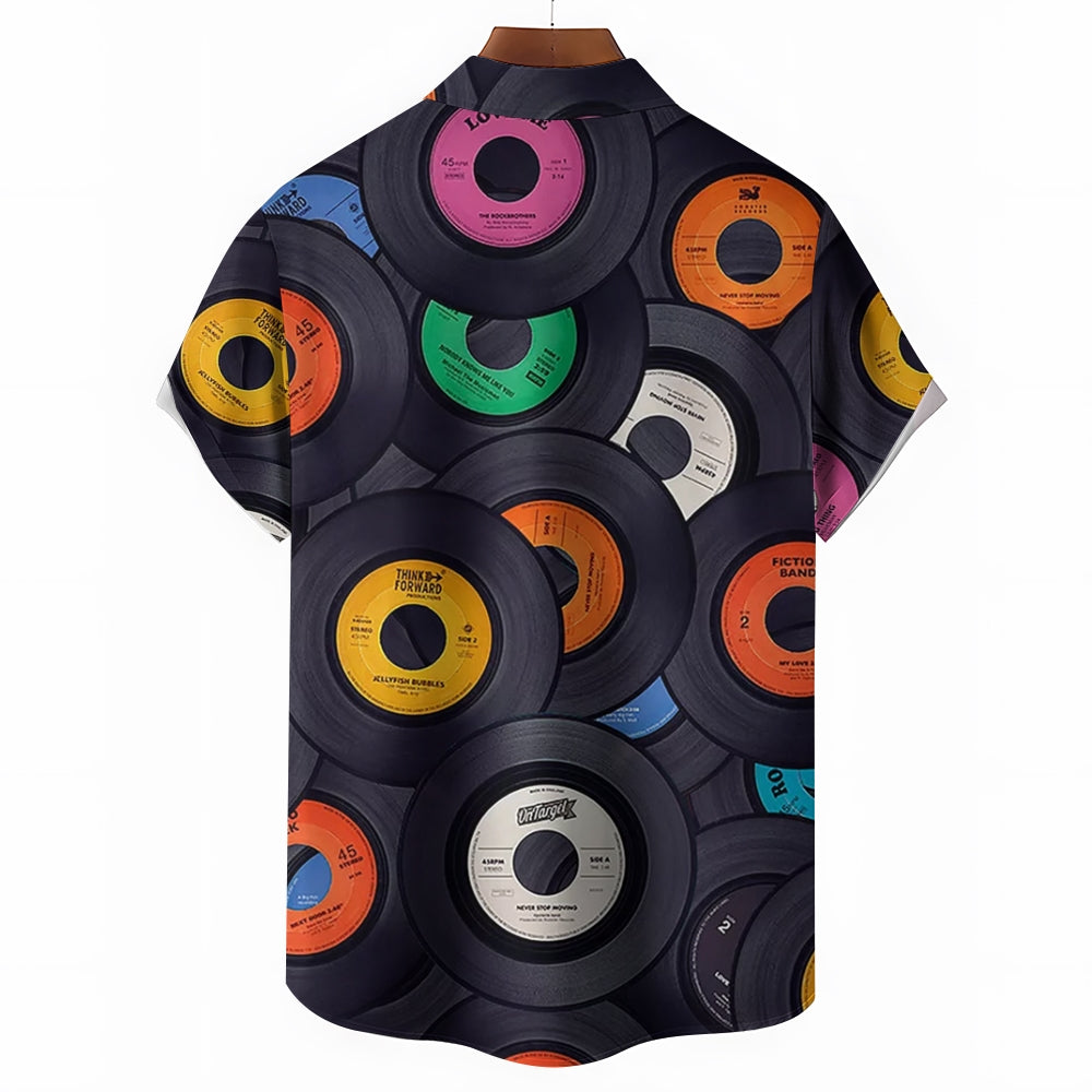 Disc Printed Casual Short Sleeve Shirt