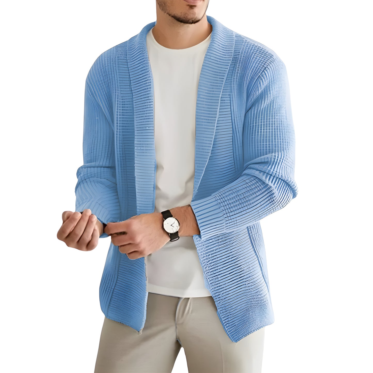 Classic Long Sleeve Knit Cardigan With Lapel