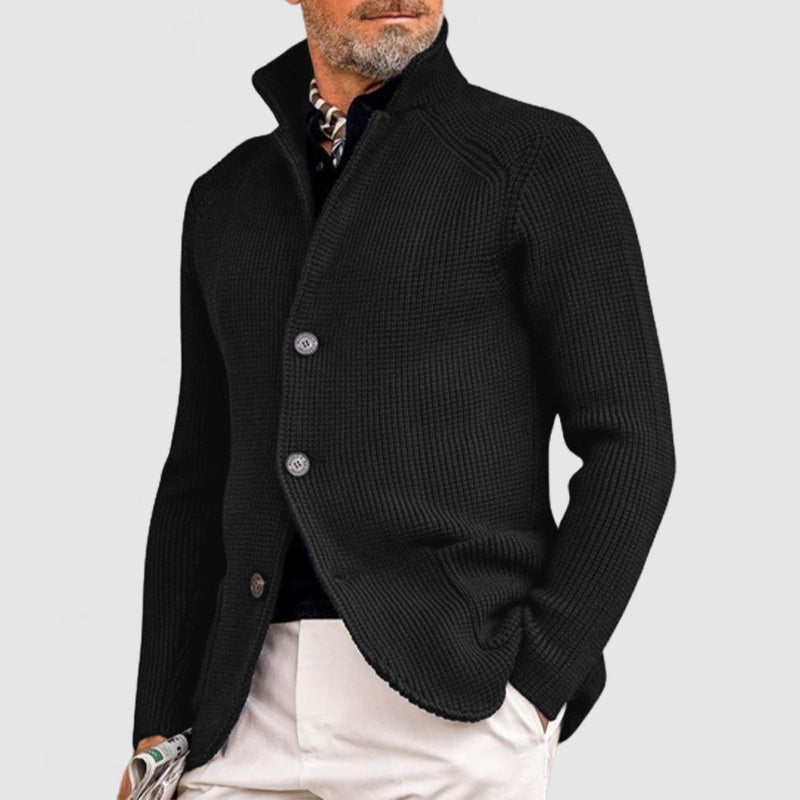 Stylish Lapel Knitted Jacket With Pockets