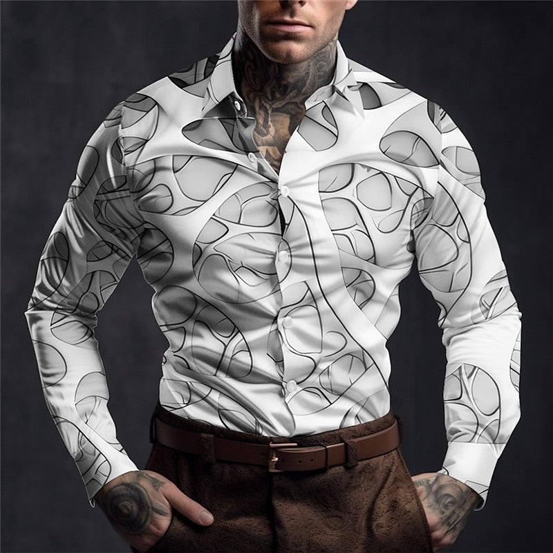 Abstract Art Designed Button Up Shirt