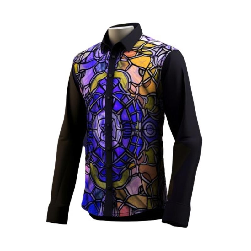Abstract Color Fusion Button Down Shirt