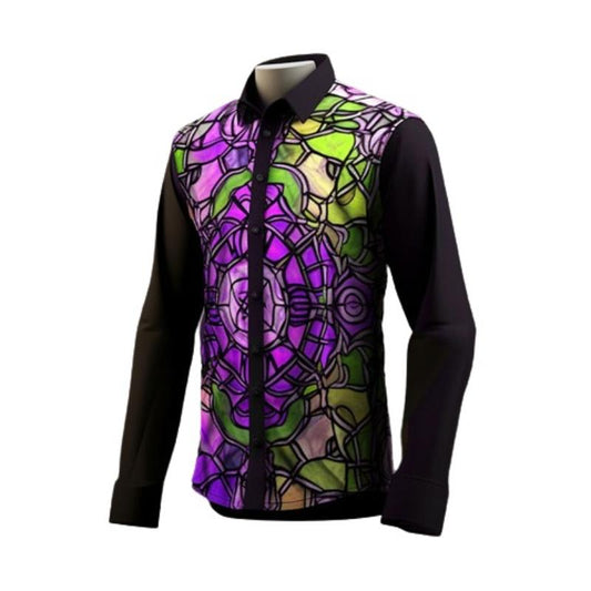 Abstract Color Fusion Button Down Shirt