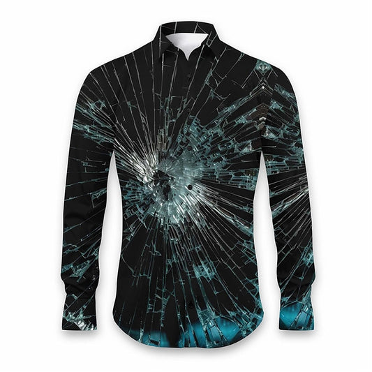 Abstract Glass Themed Turndown Party Shirt