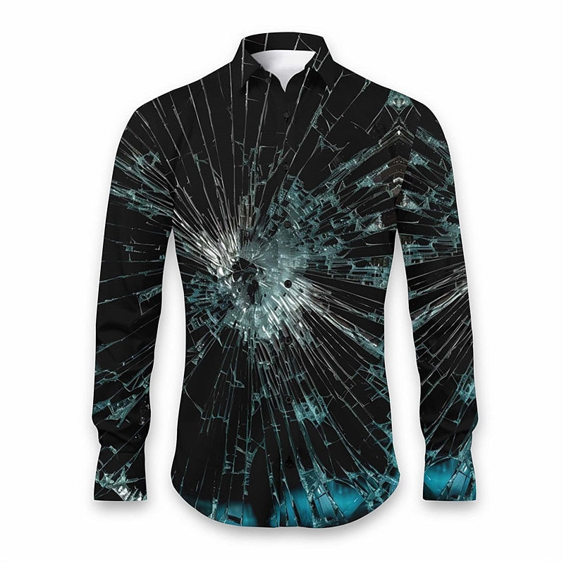 Abstract Glass Themed Turndown Party Shirt