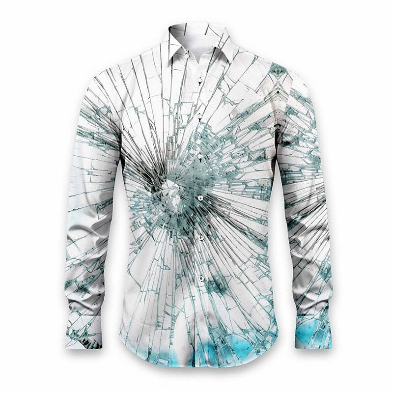 Abstract Glass Themed Turndown Party Shirt