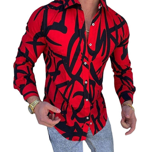 Abstract Graffiti Print Long Sleeve Shirt