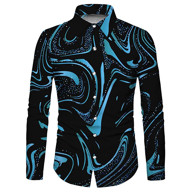 Abstract Graphic Print Partywear Shirt