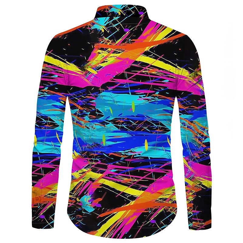 Abstract Neon Print Shirt