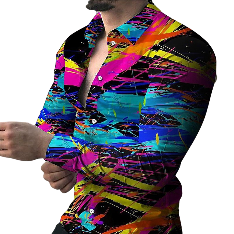 Abstract Neon Print Shirt